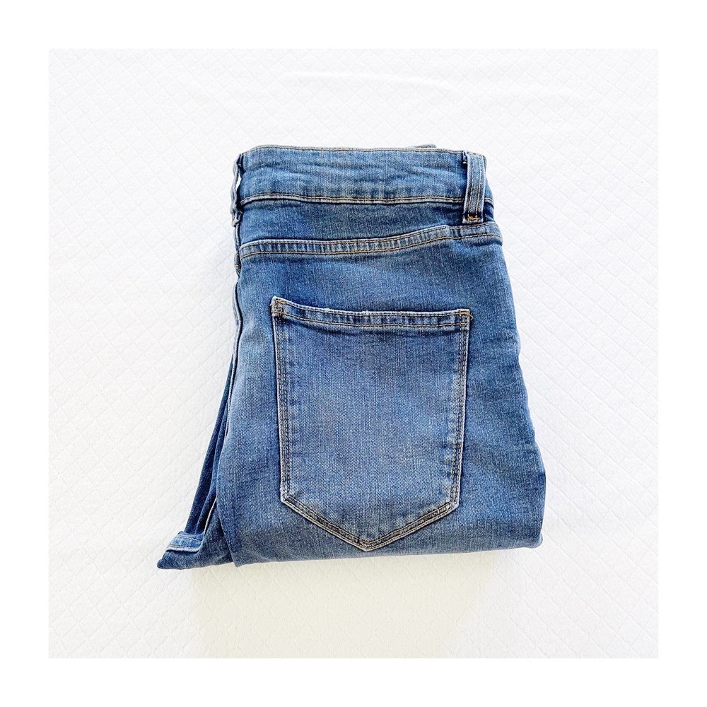 Zara Bootcut Medium Wash Distressed Denim Jeans SZ08 NWT